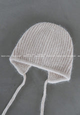 Angora knit earring bonnet