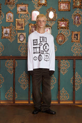FRAME LOGO LONG SLEEVE T SHIRT / WHITE