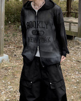 Rukle Mesh Dirty Hooded Zip-Up
