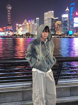  Nanjing vintage denim hooded jacket 