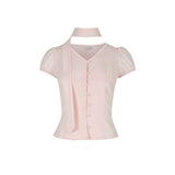 Chiffon Corset Blouse - PINK