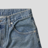 ラットワイドデニムパンツ(Blue)