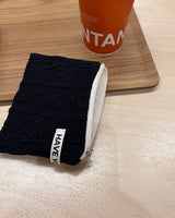 Cable flat pouch - black , M size