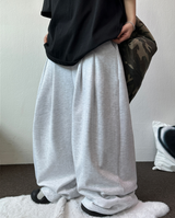 TWO DOUBLE PINTUCK BALLOON WIDE LONG PANTS 🤍🩶🖤3COLOR