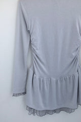 シフォンフリルラインドレス
