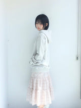 cream checkered pocket skirt