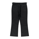 flare washed denim pants (black)