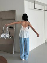 Freedom striped wide pants