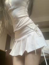janenne low-waist corset skirt (white)