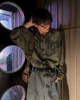 Vintage Western Shirt (Oil Blue)
