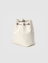 TIWI chain leather bucket bag / Cream Ivory