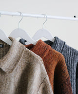 Gamants coloring gradation fringe long-sleeve cropped wool knitwear