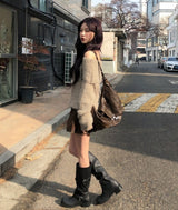 Vintage Eyelet Buckle Shoulder Bag