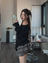 Churu Tiered Cutting Skirt Pants