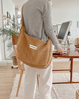 【MADE】Corduroy Big Cross Bag - Camel
