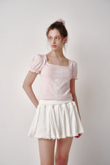 Lace Puff T-shirt (White)