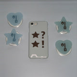 Dot Star Mint Sky Blue Card Wallet Glossy Hard Case