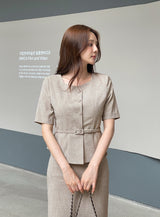 Renne Peplum Jacket (Belt Set)
