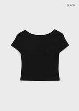 [MADE] Floven Backless Short Sleeve Top (Built-in Cap)