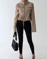 Cargo Pocket Slim Fit Zip-Up Jacket