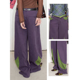 Loose casual stacked banana trousers