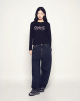 25FW テーパードフィットウォッシングデニムパンツ ブラック