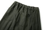 Back Satin Long Balloon Pants (Khaki)