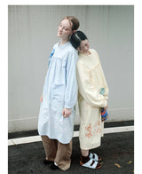 UnsocialNight2025 Autumn Original Two-colour Printed Loose Pullover Long-sleeved Dress Girlish Style