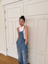 POCKET DENIM OVERALLS