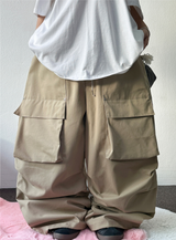 HIGH QUALITY💛ストリングフロントカーゴパラシュートリベットコットンパンツ - 4 COLORS