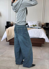 Wide stripe denim pants(2color)