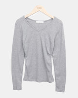 Monve Side Shirring V-neck T-shirt
