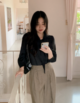 [SHOPPERMADE] MK Modal Puff Tie Blouse (3color)
