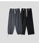 [Unisex] レイヤードベルトストライプバンディングパンツ(2color)
