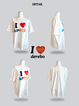 I Love Apple Cotton Oversized Fit Half Sleeve Tee