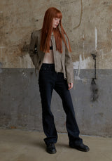 WASHED RIVET DENIM PANTS