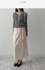 Ella Ribbed Frill Knit Cardigan