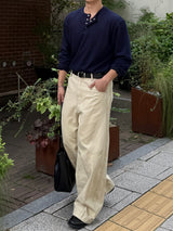 Deli henry-neck long sleeve t-shirt