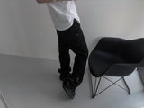 [unisex] back zipper cutting baggy pants 