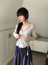 Izumo Diagonal Unbalance Summer Cardigan
