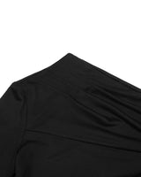 One Shoulder Draped Jersey Top _ BLACK