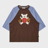 マルチーズトイラグランスリークォータースリーブTシャツ