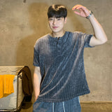 Veloa ribbed henley neck knit (4color)