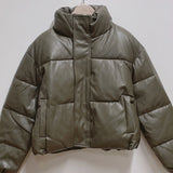 Tommy Fake Leather Wellon Crop Padded