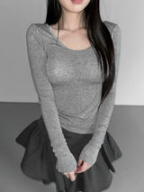  teenage u neck t-shorts (4color)