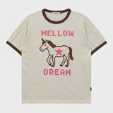 MELLOW DREAM Unicorn Ringer Half Sleeve T-shirt