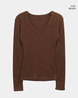 Ryudi Slim Wool ribbed V-neck knit