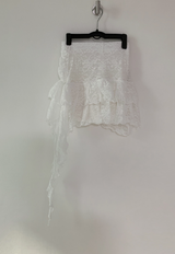 shell lace unbalanced skirt (white)