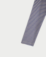 Stripe button t-shirt_blue