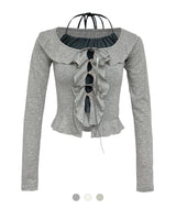 Wat Halter Sleeveless & Frill Cardigan